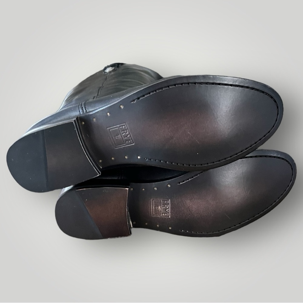 NWT FRYE Melissa Button Equestrian Style Black Leather Boots || Size 6 - Picture 11 of 14